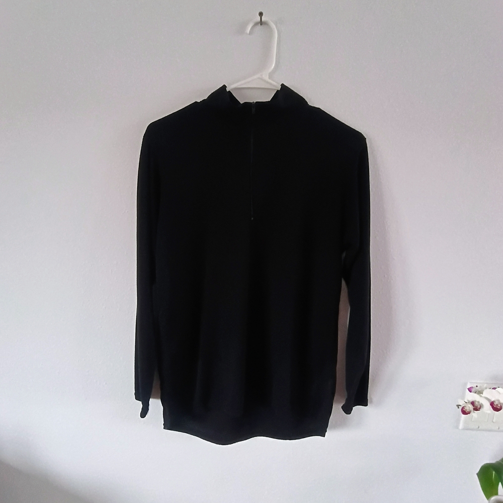 PolarMAX Quarter Zip Pullover Womens Large Black Fleece Base Layer USA
